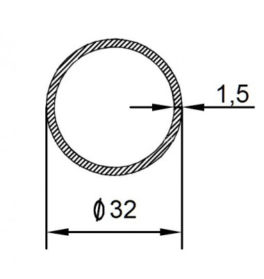 Алюминиевая труба 32х1,5 мм 3 м