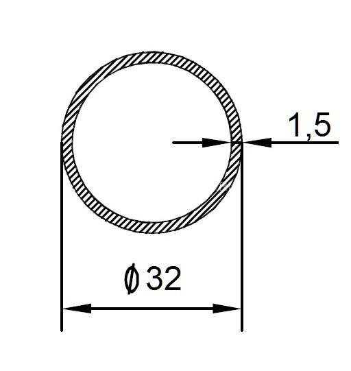 Алюминиевая труба 32х1,5 мм 3 м