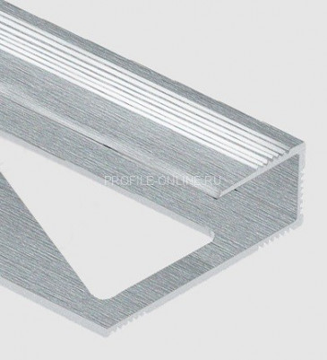 Алюминиевый П-профиль окантовочный с рифлением Panel L для ламината 10 мм PV59-03 серебро блестящее 2,7 м
