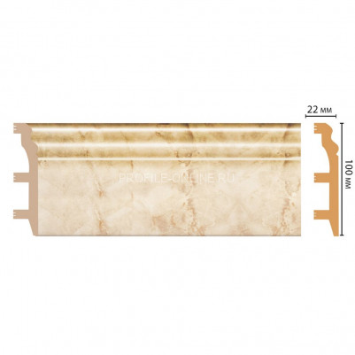 Плинтус напольный Мрамор бежевый DECOMASTER D232-80ДМ (100x22x2400)