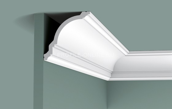 Гибкий потолочный плинтус Orac Decor Duropolymer CX106F белый полистирол 118х117 мм 200 см