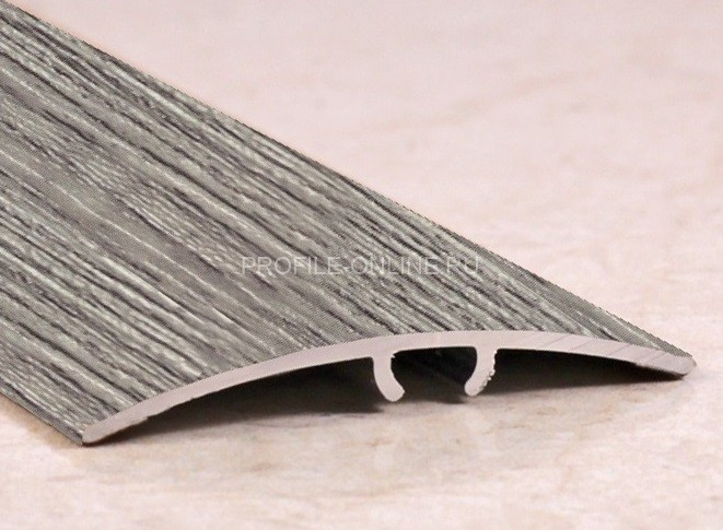 Алюминиевый порог разноуровневый ламинированный 41 мм ПО-41 207 Дуб либерти 2,7 м