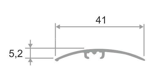 Алюминиевый порог разноуровневый ламинированный 41 мм ПО-41 207 Дуб либерти 2,7 м