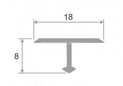 Латунный Т-профиль 18 мм ЛПТ-18 полированный 2,7 м