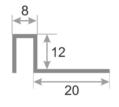 П-профиль закладной из нержавеющей стали SB017-12H серебро глянец браш 2,7 м