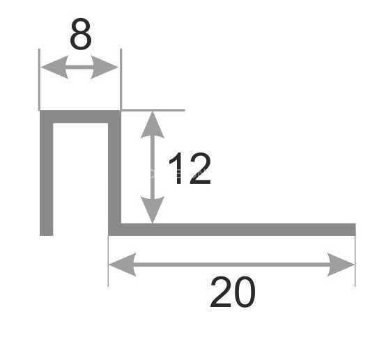 П-профиль закладной из нержавеющей стали SB017-12H серебро глянец браш 2,7 м