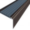 Алюминиевый угловой противоскользящий порог с резиновой вставкой 20х38 мм АУ-38-Коньяк серый 2,7 м