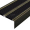Алюминиевый противоскользящий угловой порог 70х22 мм с резиновыми вставками АУ-70-Антик бронза-черный 3 м