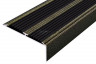 Алюминиевый противоскользящий угловой порог 70х22 мм с резиновыми вставками АУ-70-Антик бронза-черный 3 м