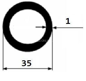 Труба алюминиевая 35х1 мм 3 м