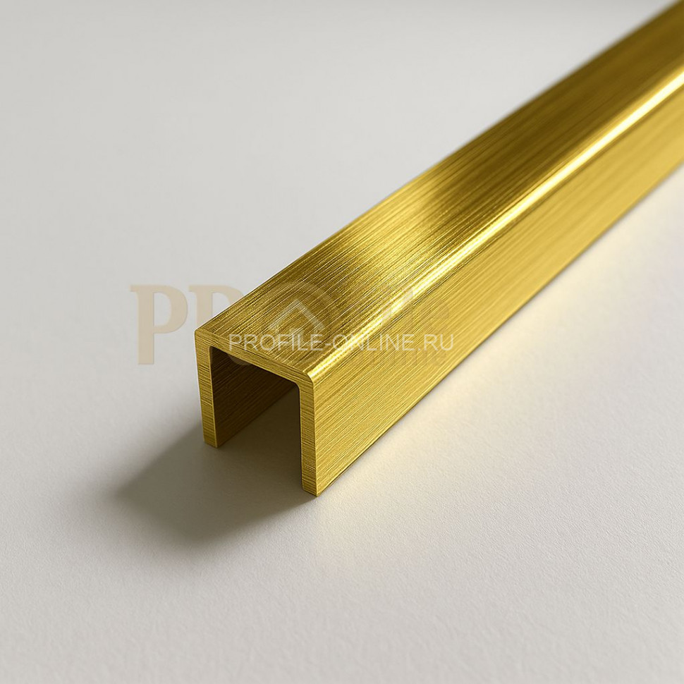 Латунный П-профиль PU 10 OS 10х10х10 шлифованный 3м