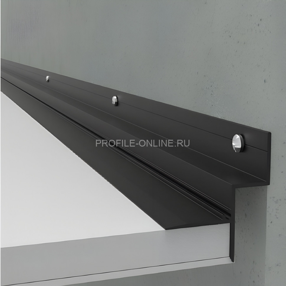 Потолочный теневой плинтус алюминиевый Диал ПТП-40 черный 3 м