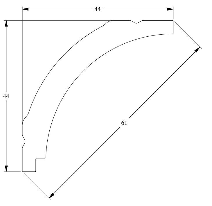 Гибкий потолочный плинтус Orac Decor Duropolymer CX109F белый полистирол 44х44 мм 200 см
