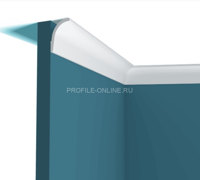 Потолочный плинтус Перфект Плюс P153 белый из ударопрочного полимера 41х60 мм 200 см