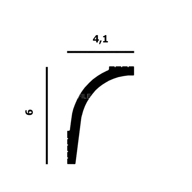 Потолочный плинтус Перфект Плюс P153 белый из ударопрочного полимера 41х60 мм 200 см