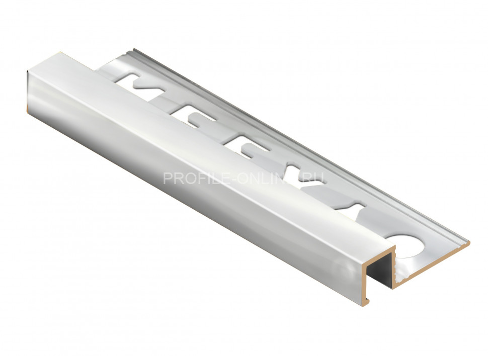 Латунный П-образный профиль закладной 10х12.5 мм NEEXY PVL32-02 CHR хромированный 2.7м