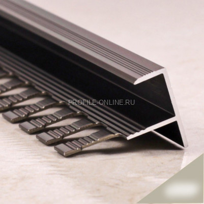 Алюминиевый F-профиль 10 мм ПФ-11 бронза светлая глянец 2,7 м