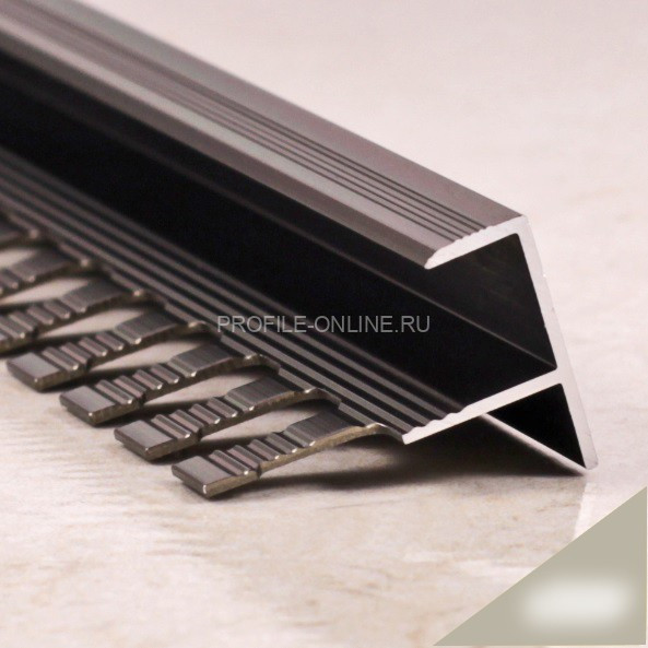 Алюминиевый F-профиль 10 мм ПФ-11 бронза светлая глянец 2,7 м