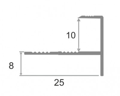 Алюминиевый F-профиль 10 мм ПФ-11 бронза светлая глянец 2,7 м