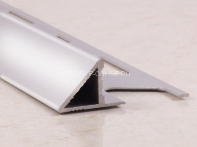 Алюминиевый профиль для плитки угловой ПО-05 серебро глянец 2,7 м