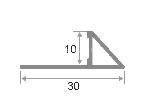 Алюминиевый профиль для плитки угловой ПО-05 серебро глянец 2,7 м