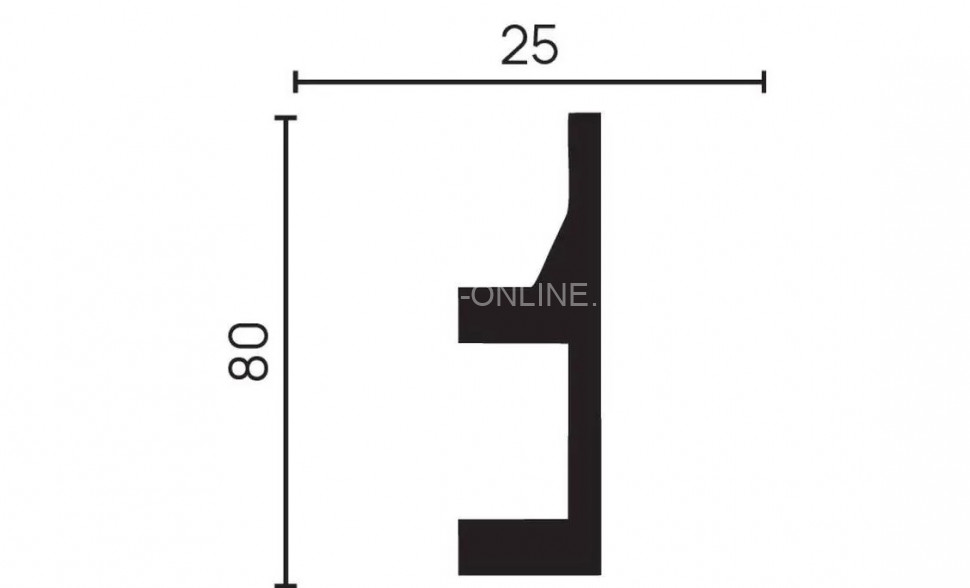 Декоративный молдинг 80х25 мм Decor-Dizayn DD615 полистирол белый, под покраску 2 м
