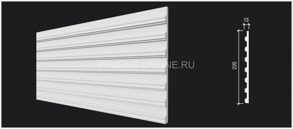 Отделочная стеновая декоративная панель 3D 220х13х2000 мм Decor-Dizayn DD922 из полистирола белая, под покраску 2 м