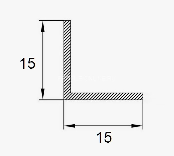 Алюминиевый уголок 15х15 мм ПБ15х15 белый муар 3 м
