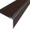 Алюминиевый угловой противоскользящий порог с резиновой вставкой 20х38 мм АУ-38-Коньяк темно-коричневый 2,7 м