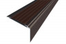 Алюминиевый угловой противоскользящий порог с резиновой вставкой 20х38 мм АУ-38-Коньяк темно-коричневый 2,7 м