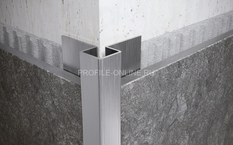 Антивандальный нержавеющий профиль стальной для плитки 15х37 мм FMR 15х37 S сатинированная сталь 270 см