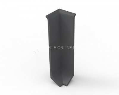 Внутренний уголок для напольного плинтуса 40 мм Диал ПЛ-40ув 0032 черный муар RAL 9005