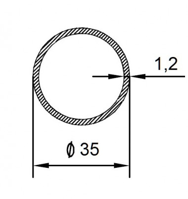 Алюминиевая труба 35х1,2 мм 3 м