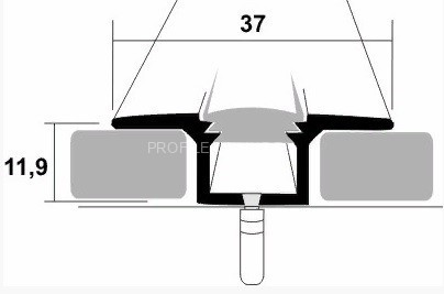 Алюминиевый порог одноуровневый 37 мм противоскользящий с кабель-каналом ПК-1 КД Дуб арктик (бежевая вставка) 2,7 м (упаковка 10 штук)