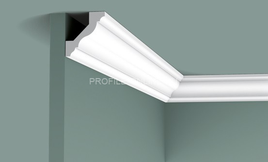 Гибкий потолочный плинтус Orac Decor Duropolymer CX110F белый полистирол 45х41 мм 200 см