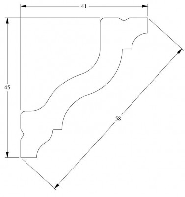 Гибкий потолочный плинтус Orac Decor Duropolymer CX110F белый полистирол 45х41 мм 200 см