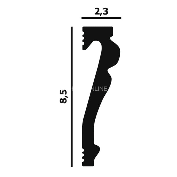Декоративный молдинг Перфект Плюс P85 белый из ударопрочного дюрополимера 23х85 мм 200 см
