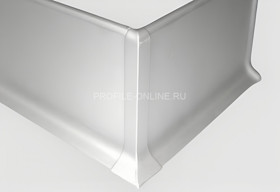 Уголок внешний для плинтуса Евротрим L-60 алюминий серебро