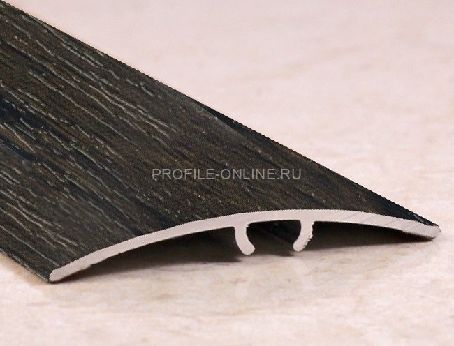 Алюминиевый порог разноуровневый ламинированный 41 мм ПО-41 209 Орех тропический 2,7 м