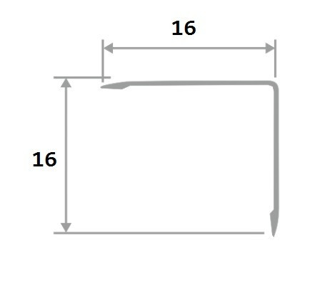 Уголок алюминиевый 16х16 мм ПН-16х16 серебро матовое 2,7 м