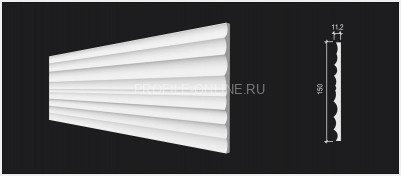 Отделочная стеновая декоративная панель 3D 150х11.2х3000 мм Decor-Dizayn DD923(3m) из полистирола белая, под покраску 3 м