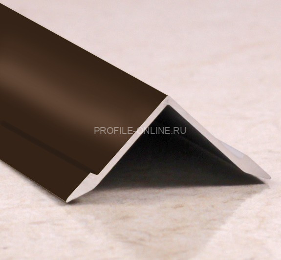 Алюминиевый порог угловой внутренний 21х21 мм ПО-21х21 бронза глянец 2,7 м