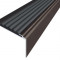 Алюминиевый угловой противоскользящий порог с резиновой вставкой 20х38 мм АУ-38-Коньяк черный 2,7 м