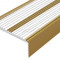 Алюминиевый противоскользящий угловой порог 70х22 мм с резиновыми вставками АУ-70-Антик золото-белый 3 м