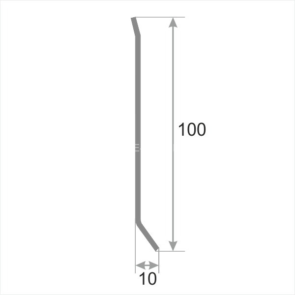 Плинтус для пола 100 мм из нержавеющей стали SY044-100H серебро глянец 2.5 м