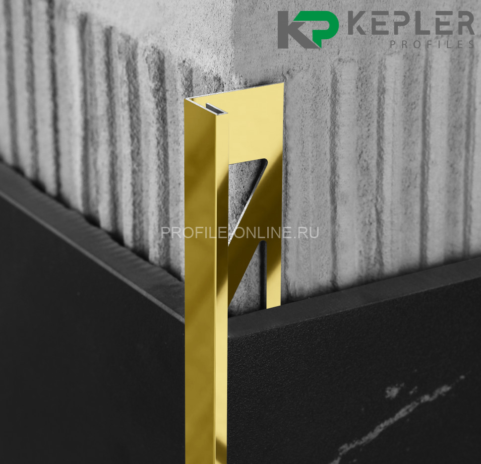 L-образный профиль 10х3 мм из нержавеющей стали SS 304 FSBP019-10 GP S.S.304 золото полированное 2.7 м