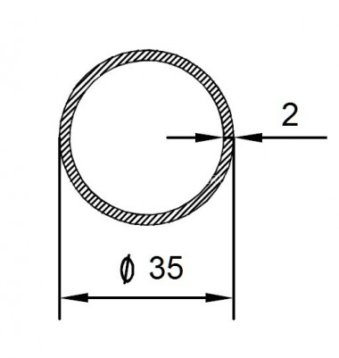 Алюминиевая труба 35х2 мм 3 м