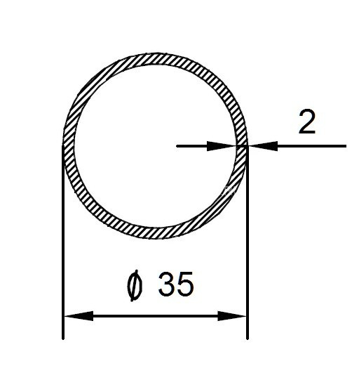Алюминиевая труба 35х2 мм 3 м