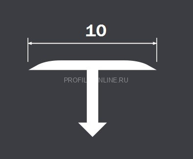 Алюминиевый Т-образный профиль округлый 10 мм PV33-04 золото матовое 2,7 м