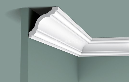 Гибкий потолочный плинтус Orac Decor Duropolymer CX123F белый полистирол 80х80 мм 200 см